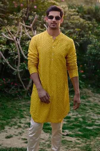 Mustard dholpur kurta set