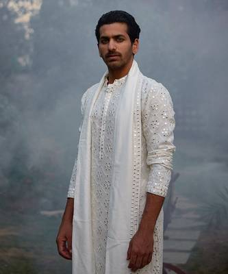 Ivory ranbir kurta (ivory) set 4