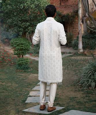 Ivory ranbir kurta (ivory) set 5