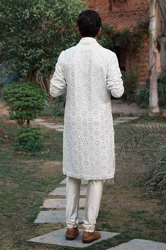 Ivory ranbir kurta (ivory) set