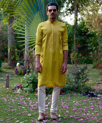 Yellow fatehgarh kurta set 1