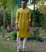 Yellow fatehgarh kurta set