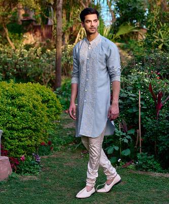 Ash grey mandawa kurta set 1