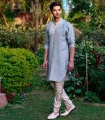 Ash grey mandawa kurta set
