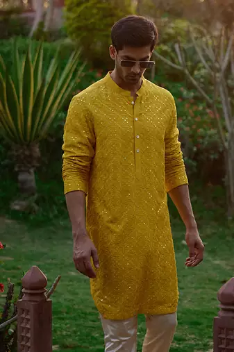 Mustard dholpur kurta set