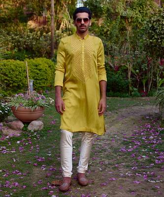 Yellow fatehgarh kurta set 2