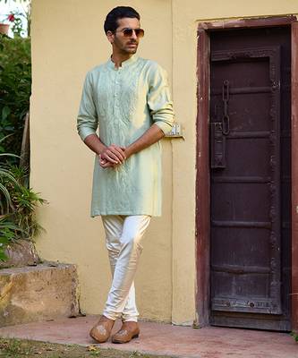 Mint green gajner kurta set 1