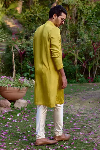 Yellow fatehgarh kurta set