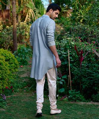 Ash grey mandawa kurta set 3