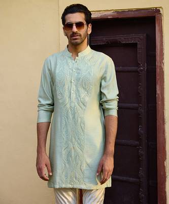 Mint green gajner kurta set 3