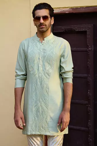 Mint green gajner kurta set