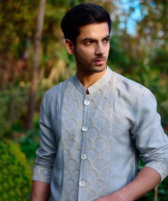 Ash grey mandawa kurta set 4
