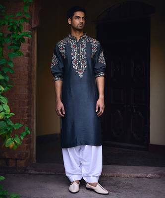 Slate grey asirgarh kurta set 1