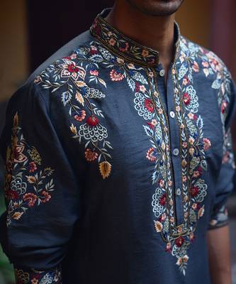 Slate grey asirgarh kurta set 2