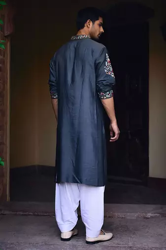 Slate grey asirgarh kurta set