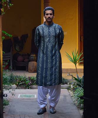 Slate grey jaisalmer kurta set 1