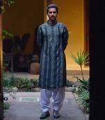 Slate grey jaisalmer kurta set