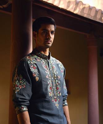 Slate grey asirgarh kurta set 4