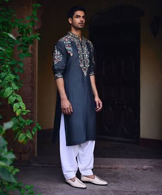 Slate grey asirgarh kurta set 5