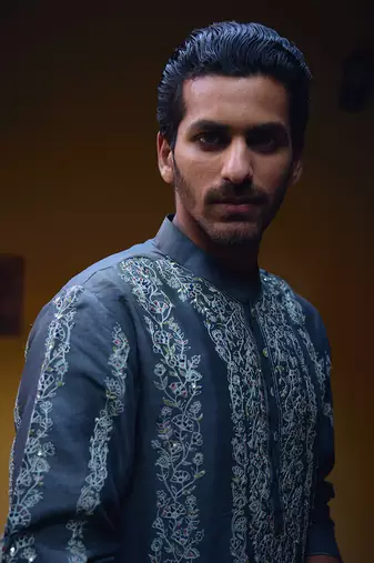 Slate grey jaisalmer kurta set