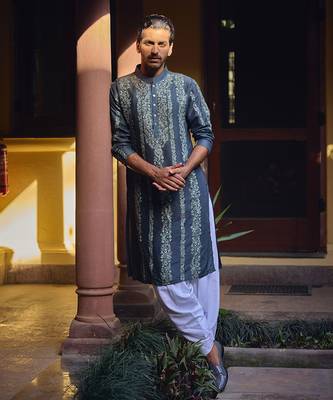 Slate grey jaisalmer kurta set 4
