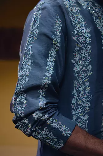 Slate grey jaisalmer kurta set