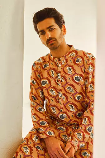 Mustard ujjayanta kurta set