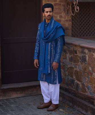 Electric blue umaid kurta set 1