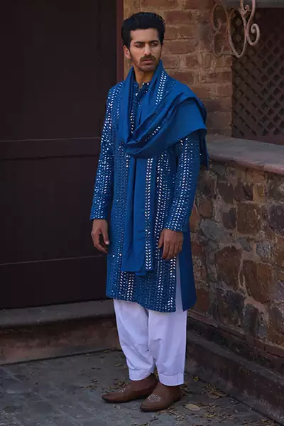 Electric blue umaid kurta set