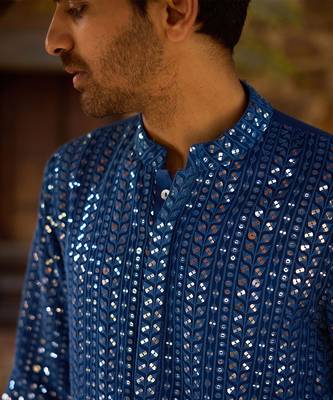 Electric blue umaid kurta set 2