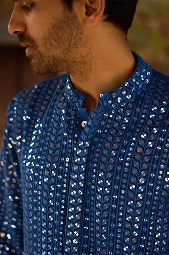 Electric blue umaid kurta set