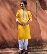 Mustard mehrangarh kurta set