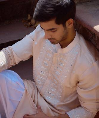 Beige nagarjuna kurta set 2