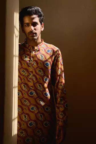 Mustard ujjayanta kurta set