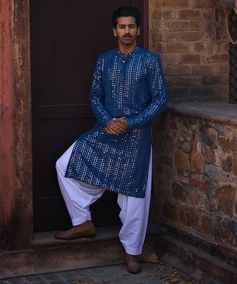 Electric blue umaid kurta set 3