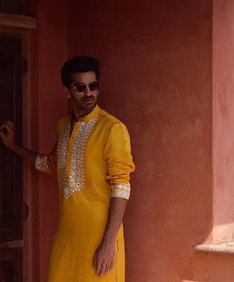 Mustard mehrangarh kurta set 2
