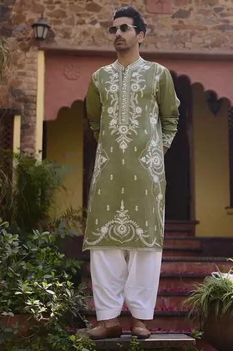 Sap green falaknuma kurta set