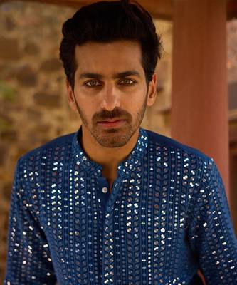 Electric blue umaid kurta set 4