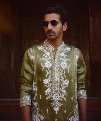 Sap green falaknuma kurta set 3