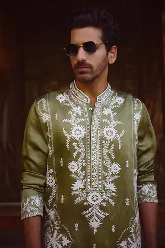 Sap green falaknuma kurta set