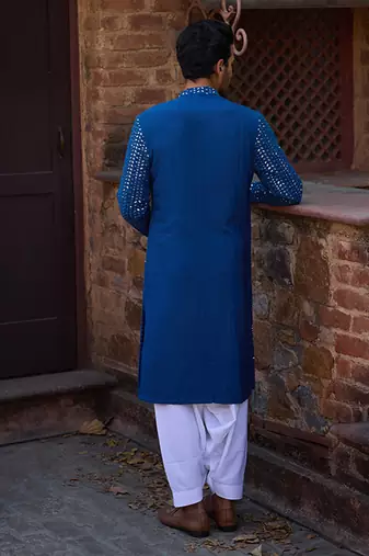 Electric blue umaid kurta set