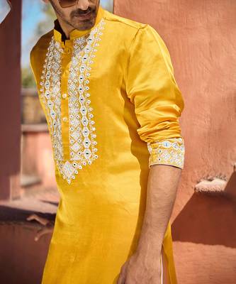 Mustard mehrangarh kurta set 4