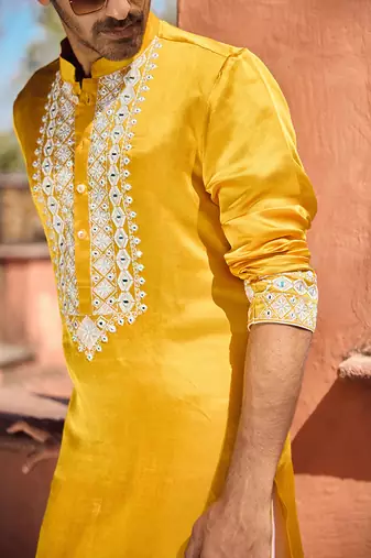 Mustard mehrangarh kurta set
