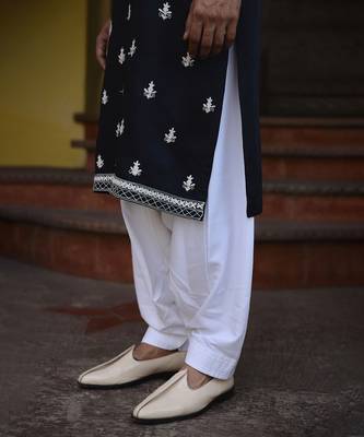 Navy blue dhanbai kurta set 2