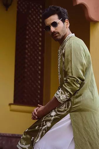 Sap green falaknuma kurta set