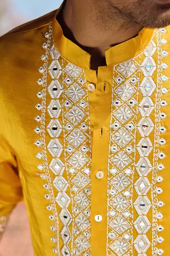 Mustard mehrangarh kurta set