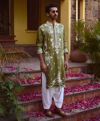 Sap green falaknuma kurta set 5