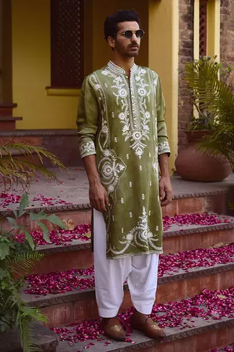 Sap green falaknuma kurta set