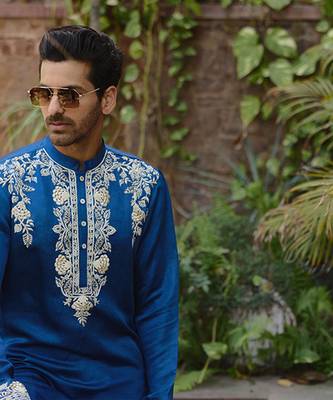 Electric blue kapurthala kurta set 2