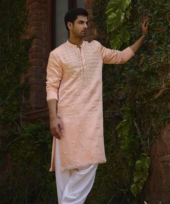 Peach rambagh kurta set 2